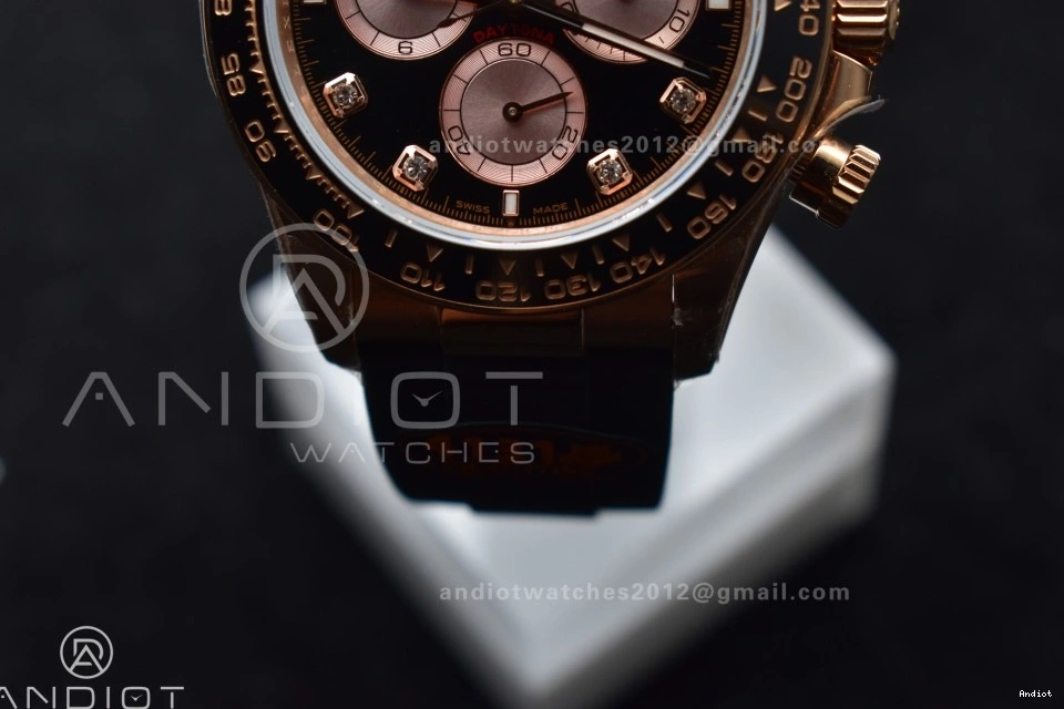 1:1 Edition Black QF Best Oysterflex SH4131 V6 Dial (Weighted) on Strap RG Daytona 126515 Diamonds 0519